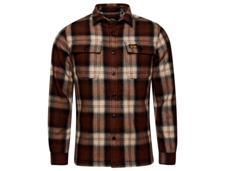 Camisa SUPERDRY Sobrecamisa Miller Lana Marrón (XL)