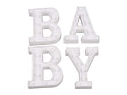 2026-conjunto De Luces Letras Baby Led Blanco Cálido Grande Decoración Para Boda Fiesta Operado Por Baterías