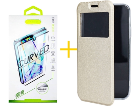 Carcasa + Protector de Pantalla para Samsung Galaxy S22 Ultra 5G SKYHE Dorado