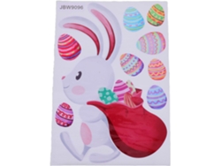 Adhesivo Pared Pascua Conejo Huevos Pvc Creativo Fácil Aplicar Decoración Hogar Tienda Comercio