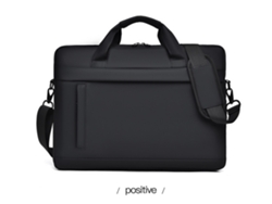 (Negro) Bolso para portátil, maletín ejecutivo impermeable con correa para el hombro
