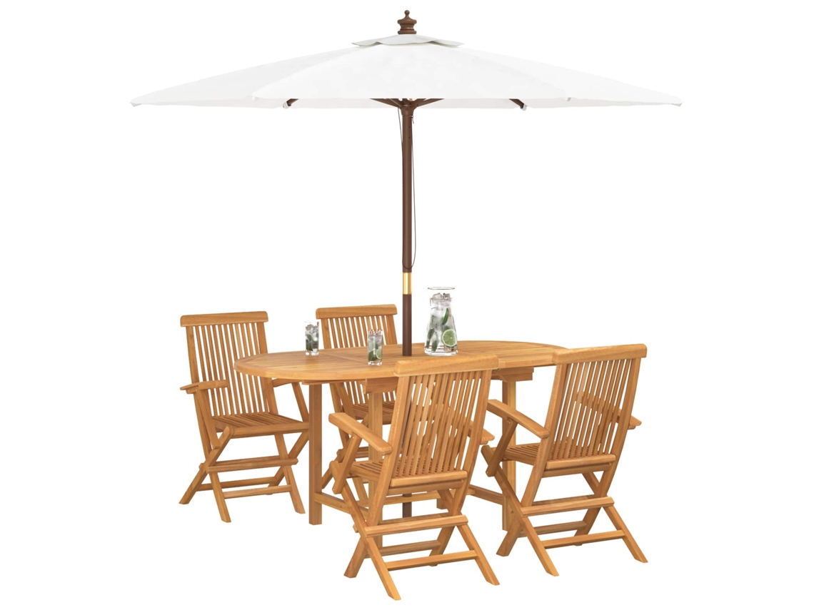 Maison Exclusive - Conjunto De Comedor De Jardín 5 Pcs Marrón