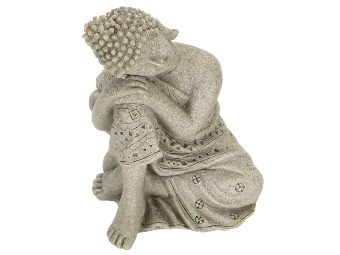 Estátua de Buda em Resina Sintética Escultura Decorativa Budista para Sala e Escritório Bs114f