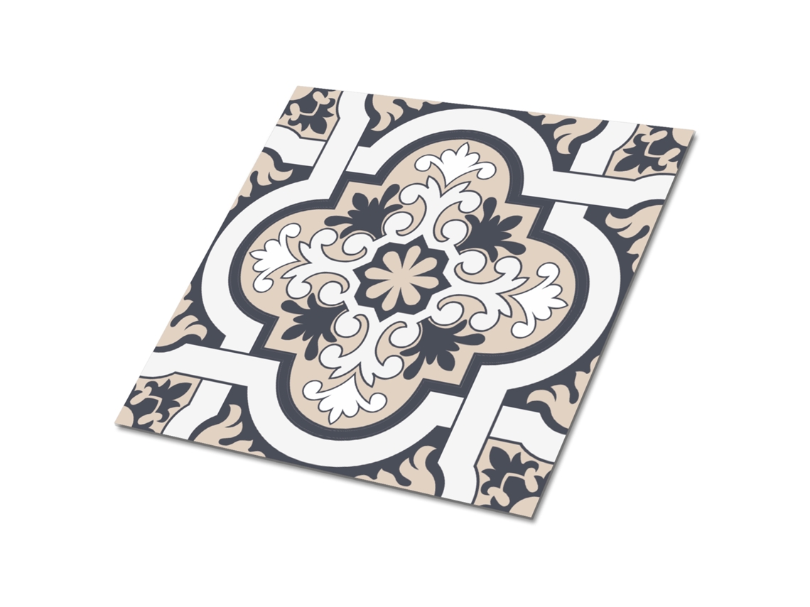 Revestimiento adhesivo para pared Espelharte (9 pcs 30x30 cm - Beige, Decoración de hojas)