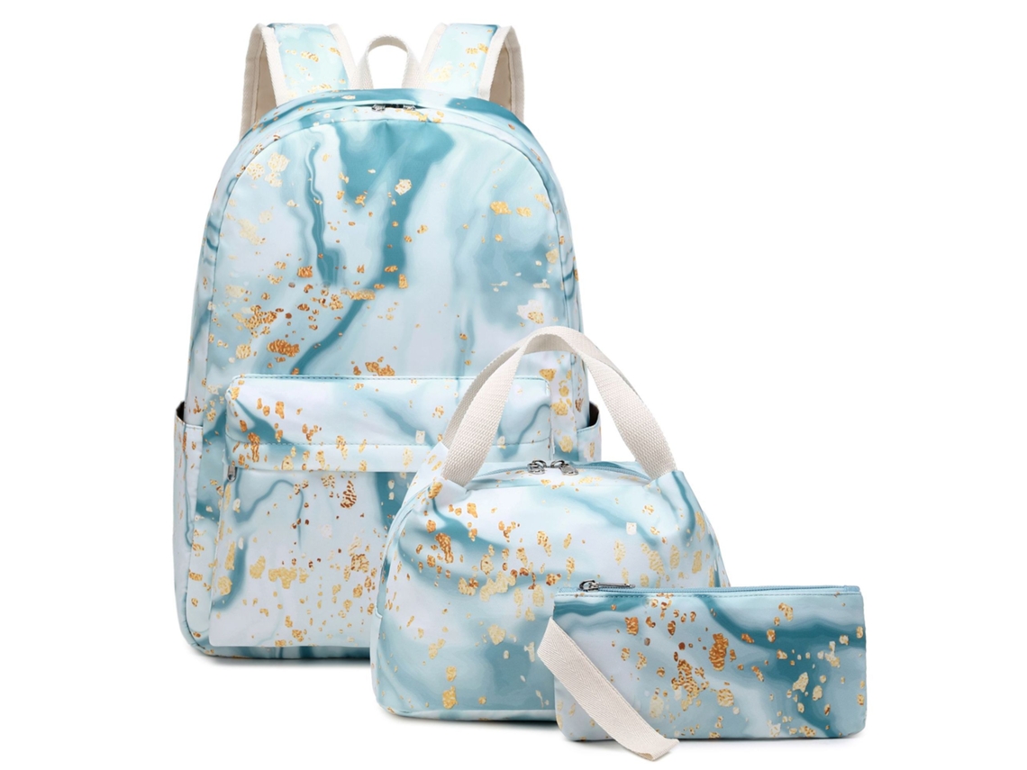 Conjunto de mochila verde de tres piezas