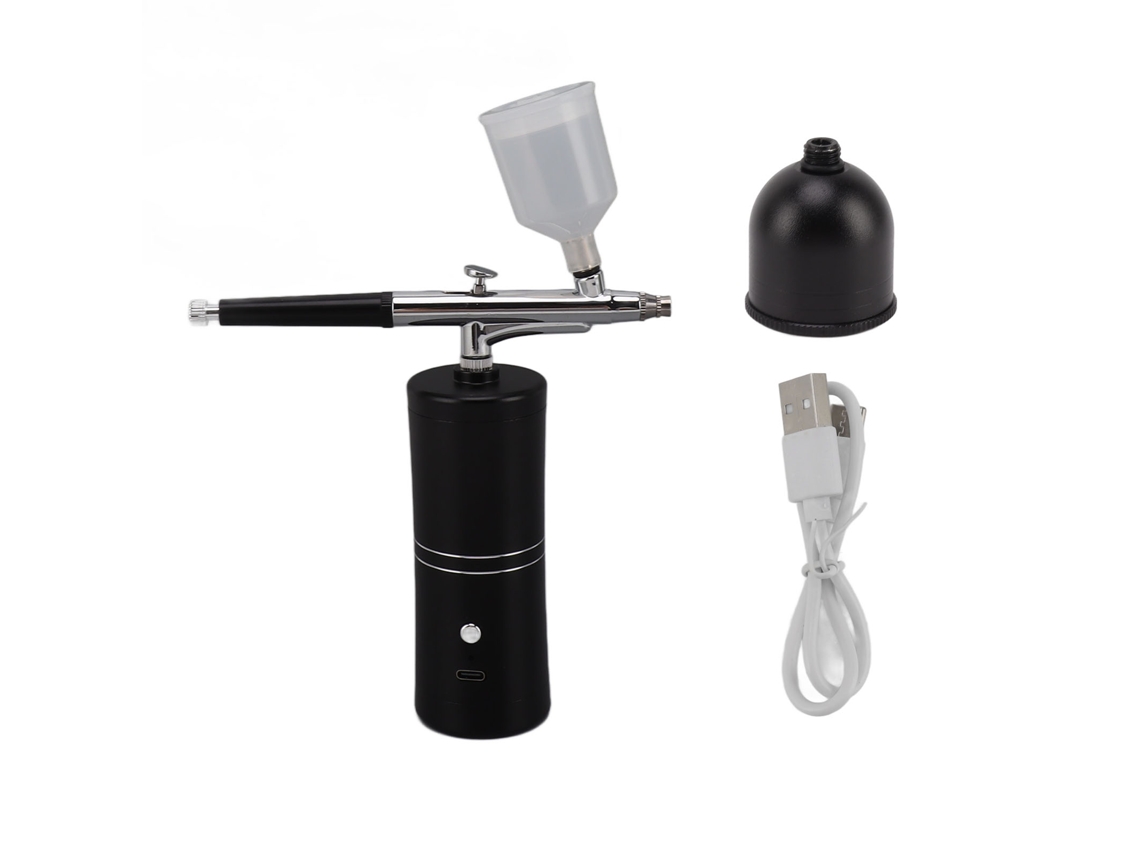 Máquina De Airbrush Facial Portátil Inyección De Oxígeno Spray Humectante De 20ml Negro