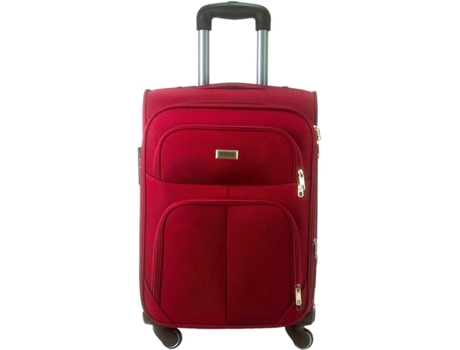 Maleta de Tela Trolley Equipaje de Mano Cabina Viaje avión 4 Ruedas 360º Giratorias (Granate) COSHANO