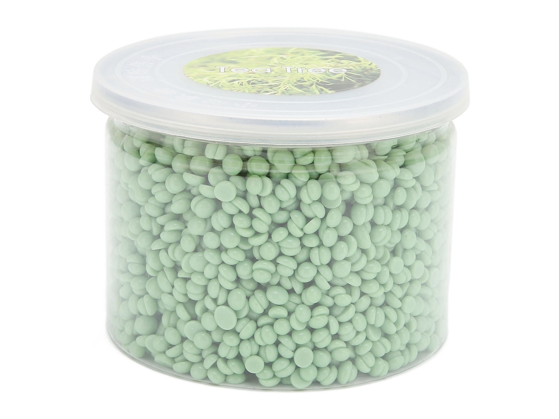 Perlas De Cera Depilatoria 10.6 Oz Punto De Fusión Bajo Adhesión Fuerte Para Depilación Tea Tree