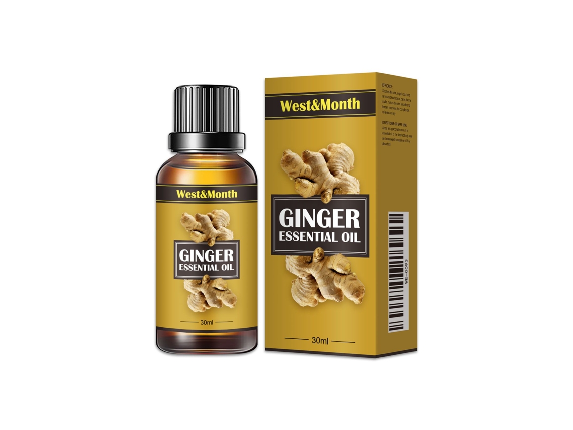 Aceite esencial de jengibre natural puro para masajes y aromaterapia.