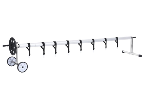 Carrete de la Cubierta de Piscina VIDAXL (Negro - Acero Inoxidable)
