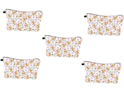 Neceser Portátil Impermeable De 5 Piezas, Estuche Multifuncional Con Cremallera Y Estampado.