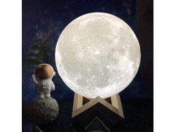 1 Luminária de Lua Led com Controle de Toque 15Cm 3 Cores Inclui Suporte de Madeira