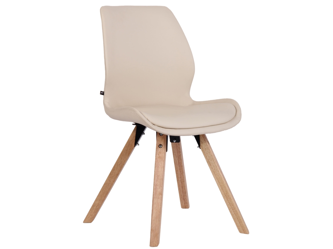 Silla Luna crema/cuero sintético CLP
