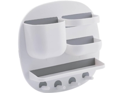 Estantería De Pared Multifuncional Blanca Para Baño Con Tres Compartimentos.