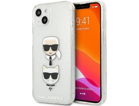 Carcasa Apple KARL LAGERFELD iPhone 13 Mini Glitter Plateado