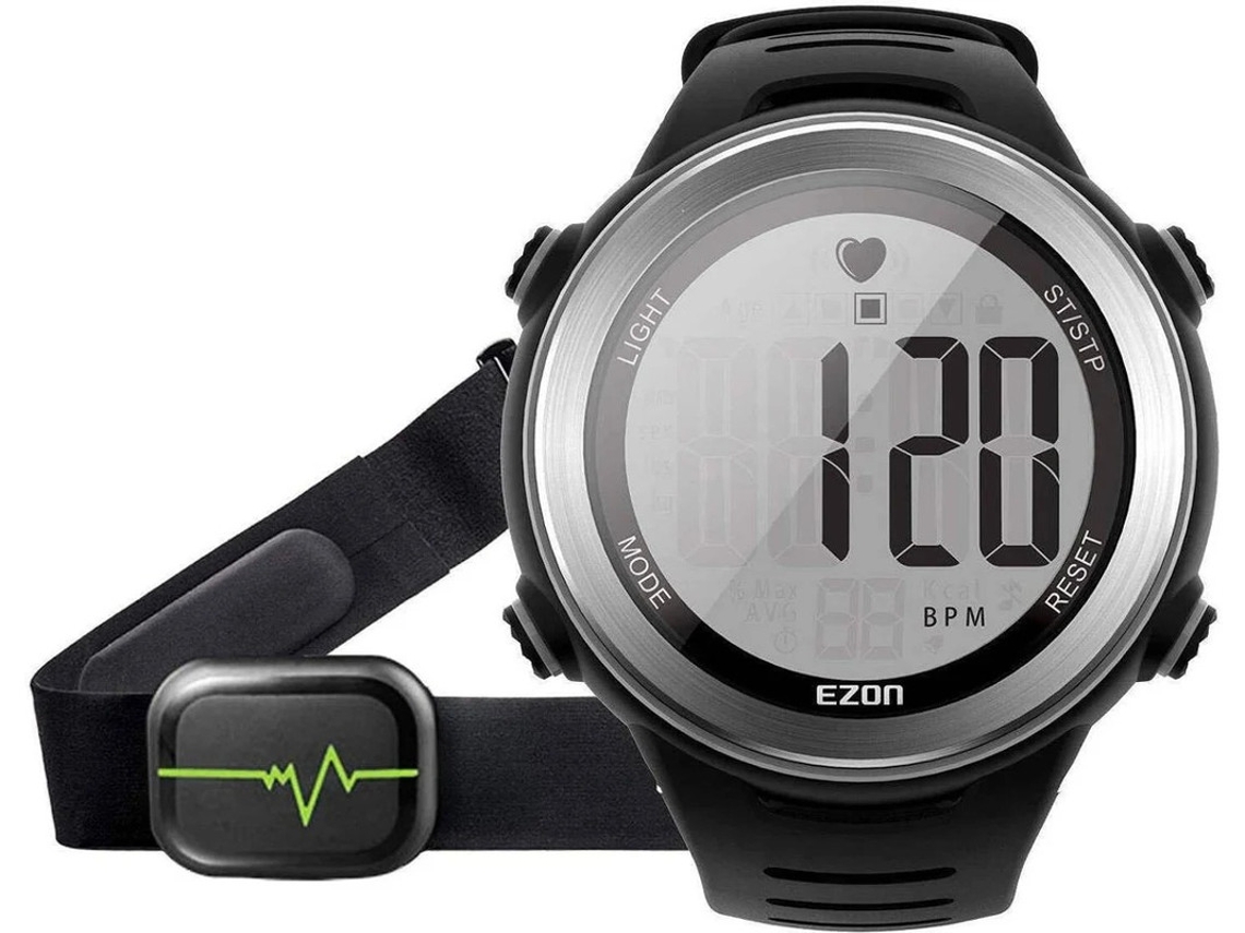 Reloj deportivo Yizhood para hombre y mujer con alarma de frecuencia cardíaca y cronómetro para Android e iOS, color negro.