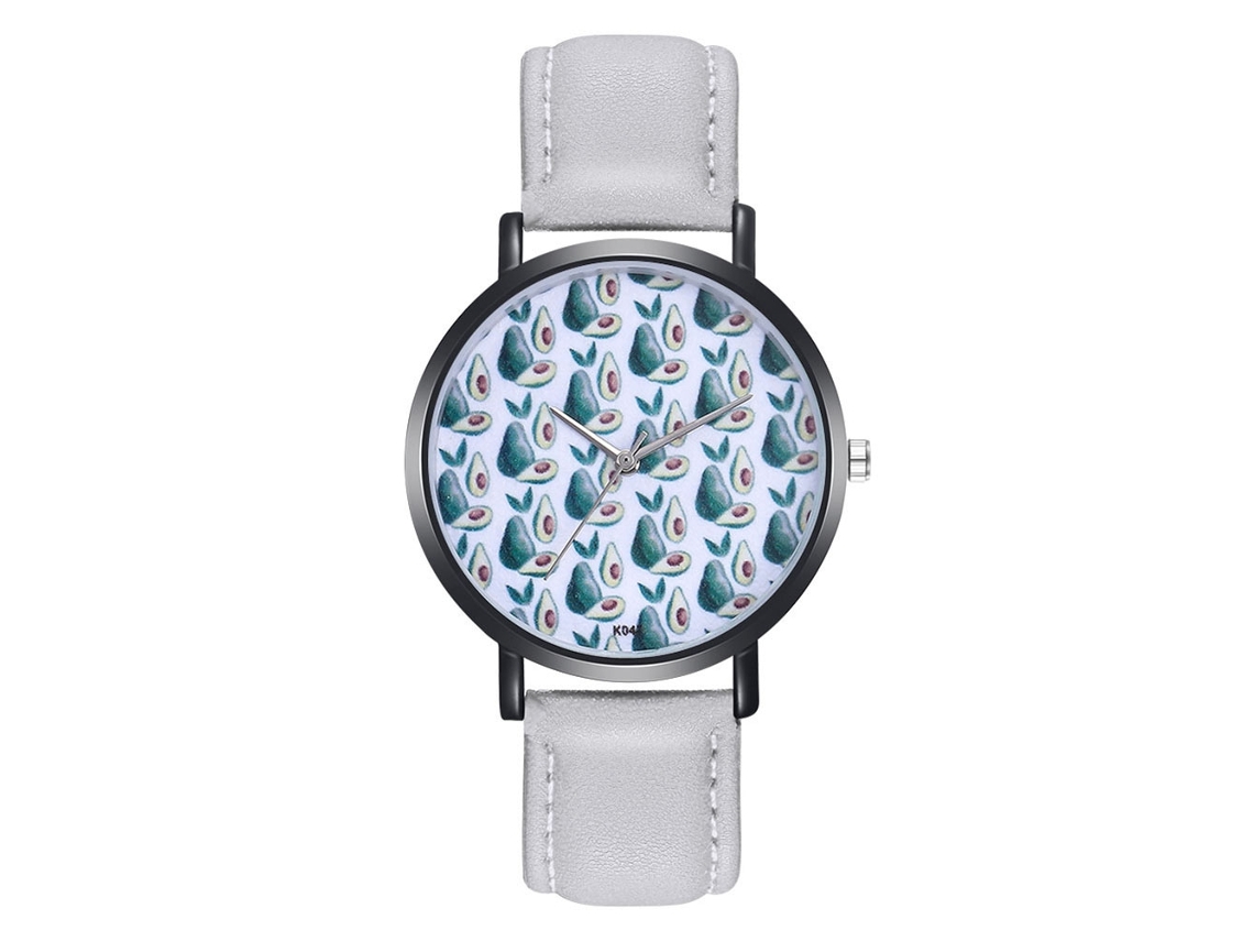 Reloj De Pulsera De Cuarzo Para Mujer Con Correa De Piel Sintética De Diseño Sencillo (gris)