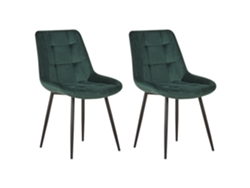 Cadeiras Luxuosas Em Veludo Beliani Melrose De Veludo Verde 51x58x85