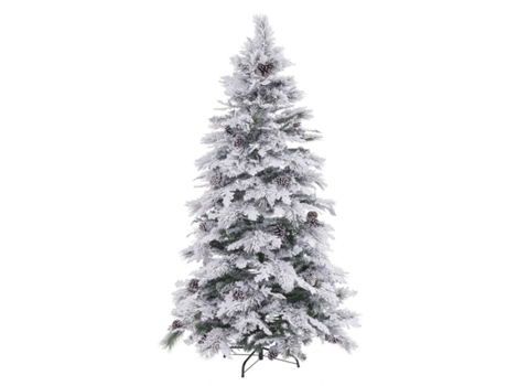 Árbol de Navidad Blanco Verde PVC Metal Polietileno 210 cm
