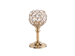 Lámpara de araña de cristal con adorno de metal para decoración.