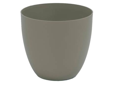 PLASTIKEN TES - Maceta Redonda Cuenco Diámetro 38 cm Capacidad 30L. Taupe