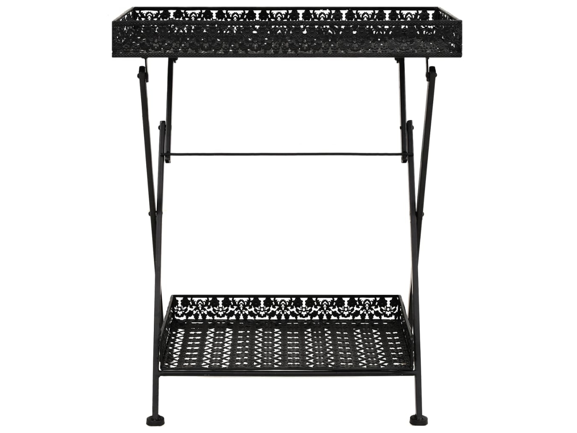 Mesa de té plegable estilo vintage en metal negro MAISON EXCLUSIVE (58x35x72 cm)