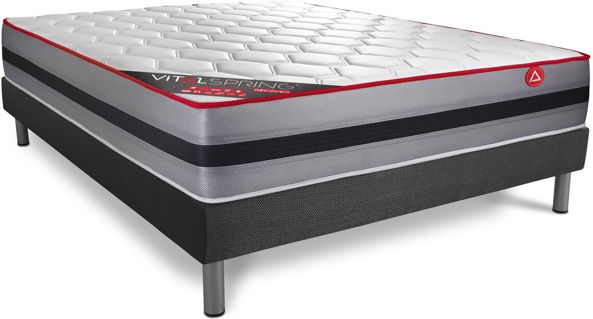 Conjunto de Somier + Colchón VITALIT Vitalspring Recover (120x190 cm - Espuma Viscoelástica y Muelles Ensacados)