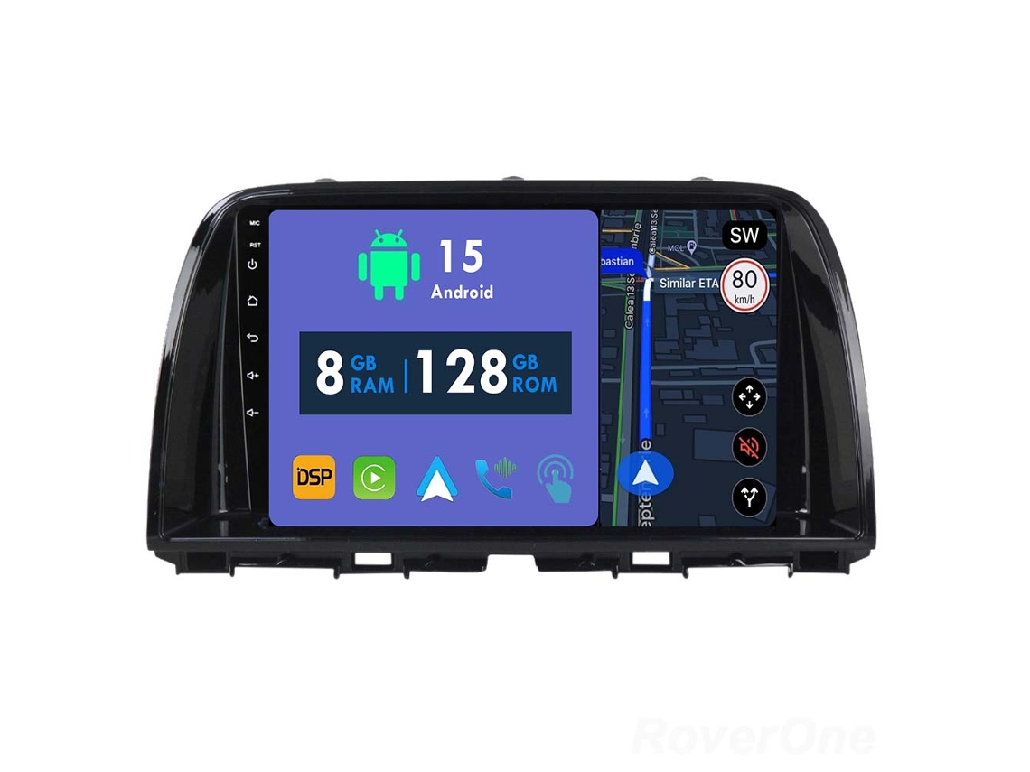Coche Radio Android Auto Autoradio 8GB RAM 128G ROM CarPlay Navegación GPS Pantalla Táctil RoverOne para Mazda CX5 CX-5 CX 5 2012 - 2015 