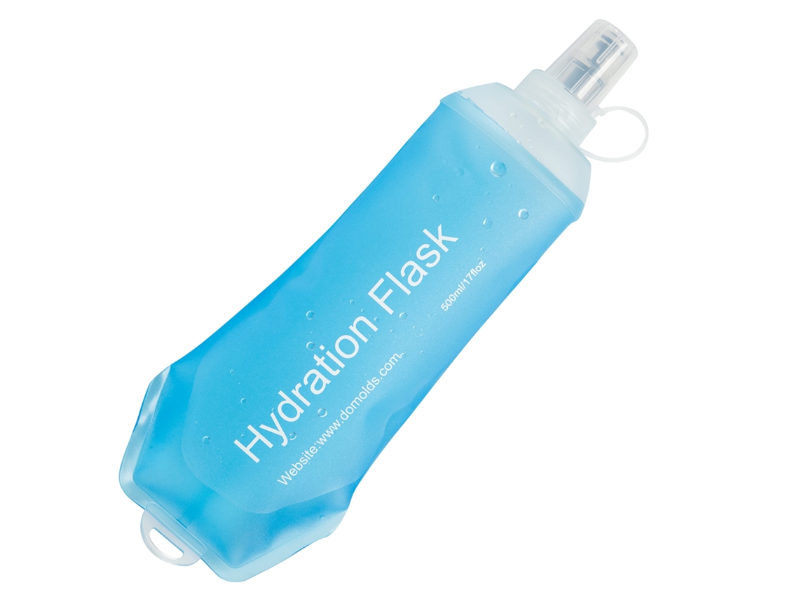 Botella de agua flexible de 500 ml, botella de agua plegable de TPU