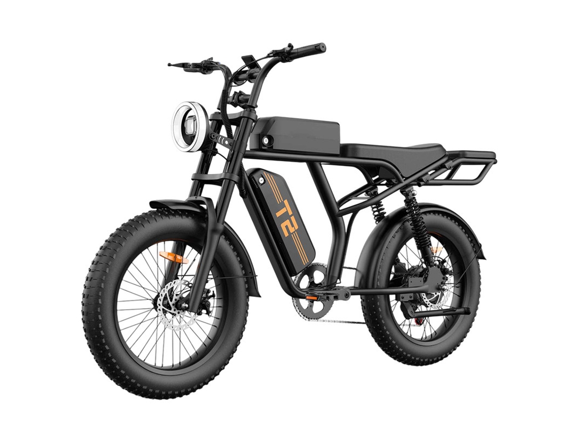 Bicicleta Eléctrica Urlife T2 500w 48v 15.6ah Fat Bike 20x4.0 Doble Suspensión Autonomía 160km Freno Disco Shimano 7v Negro