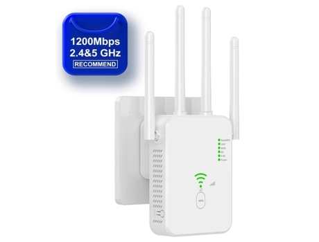 Amplificador WiFi Extensor inalámbrico de largo alcance Enrutador WiFi de alta velocidad Repetidor Amplificador Punto de acceso 1200Mbps Banda dual...