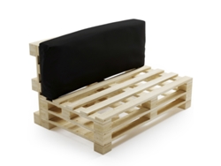 Cojín Asiento Desenfundable para Palés de Poliéster Bananair 120x40 cm Negro