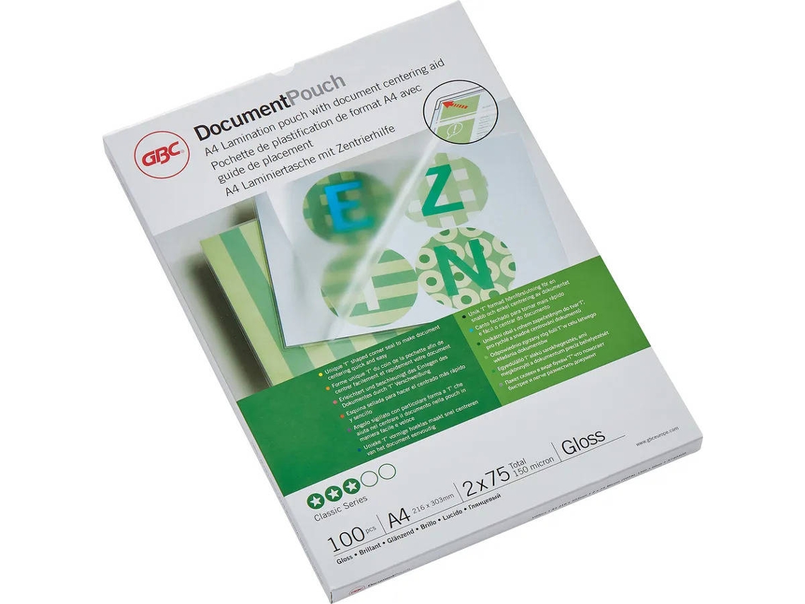 Bolsas de Plastificación GBC 75 micras (100 un - A4)