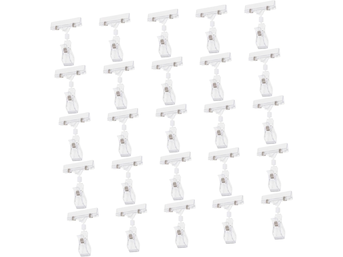 Juego De 25 Soportes De Plástico Transparente Para Pósteres Con Clips Giratorios Dobles.