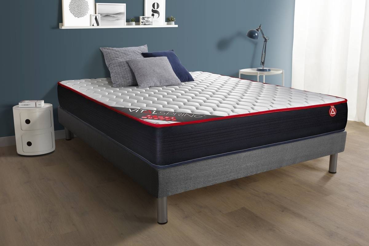 Conjunto de Somier + Colchón VITALIT Vitalspring (135x200 cm - Muelles Ensacados)