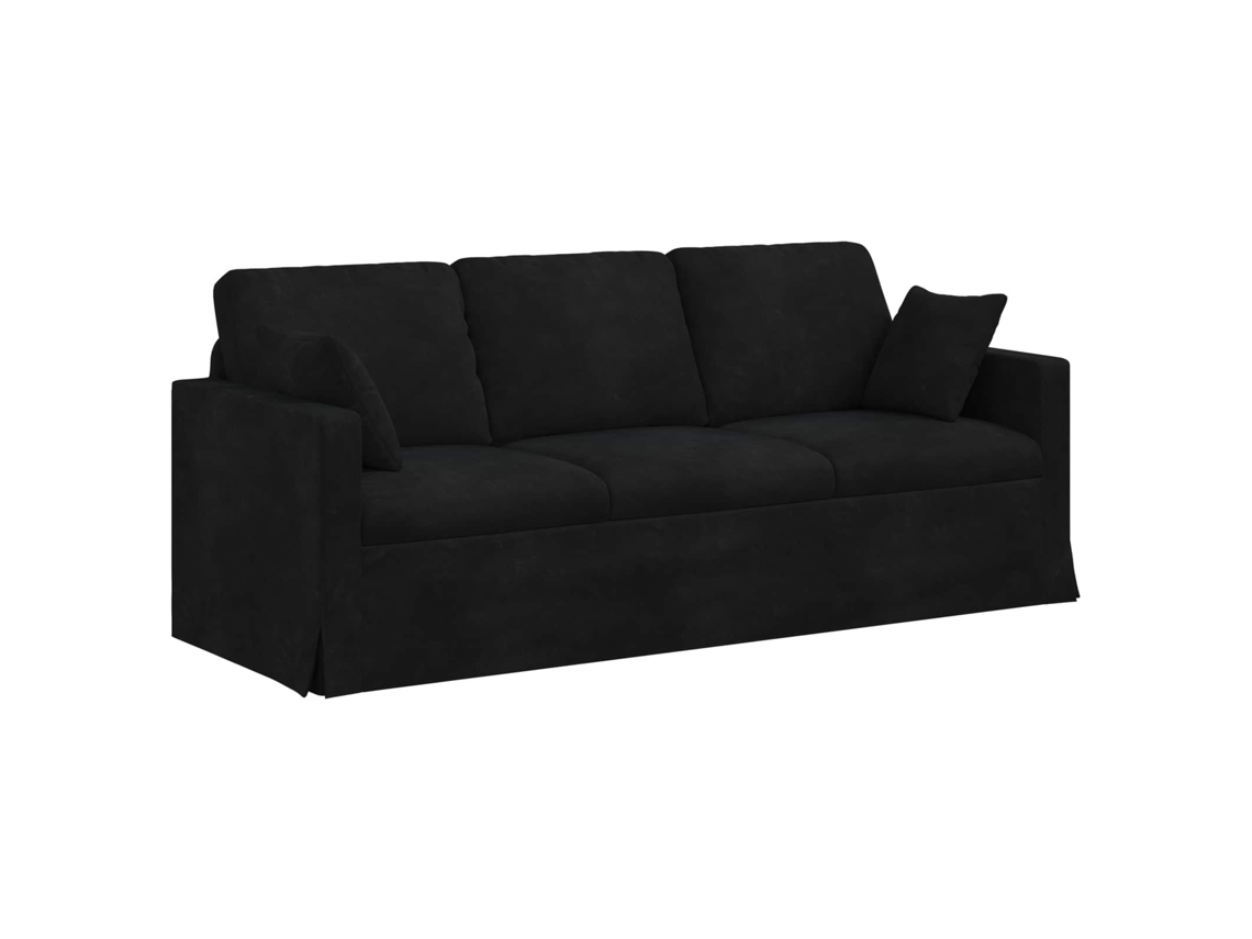 Sofá De Salón | Sofá De Descanso | Sofá Negro 198 X 78 X 80 Cm Terciopelo