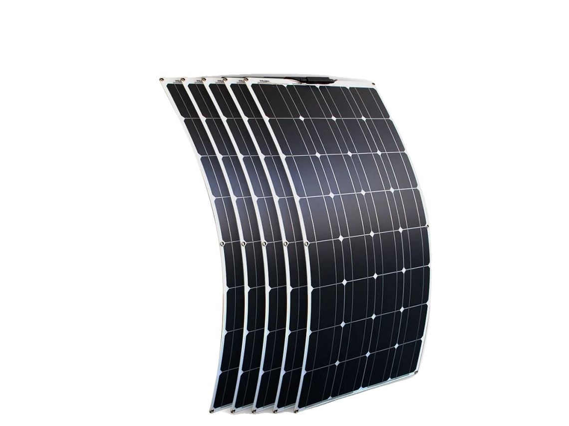 Panel solar flexible de 100 W, alta eficiencia, diseño ligero, panel solar OEM de 500 W