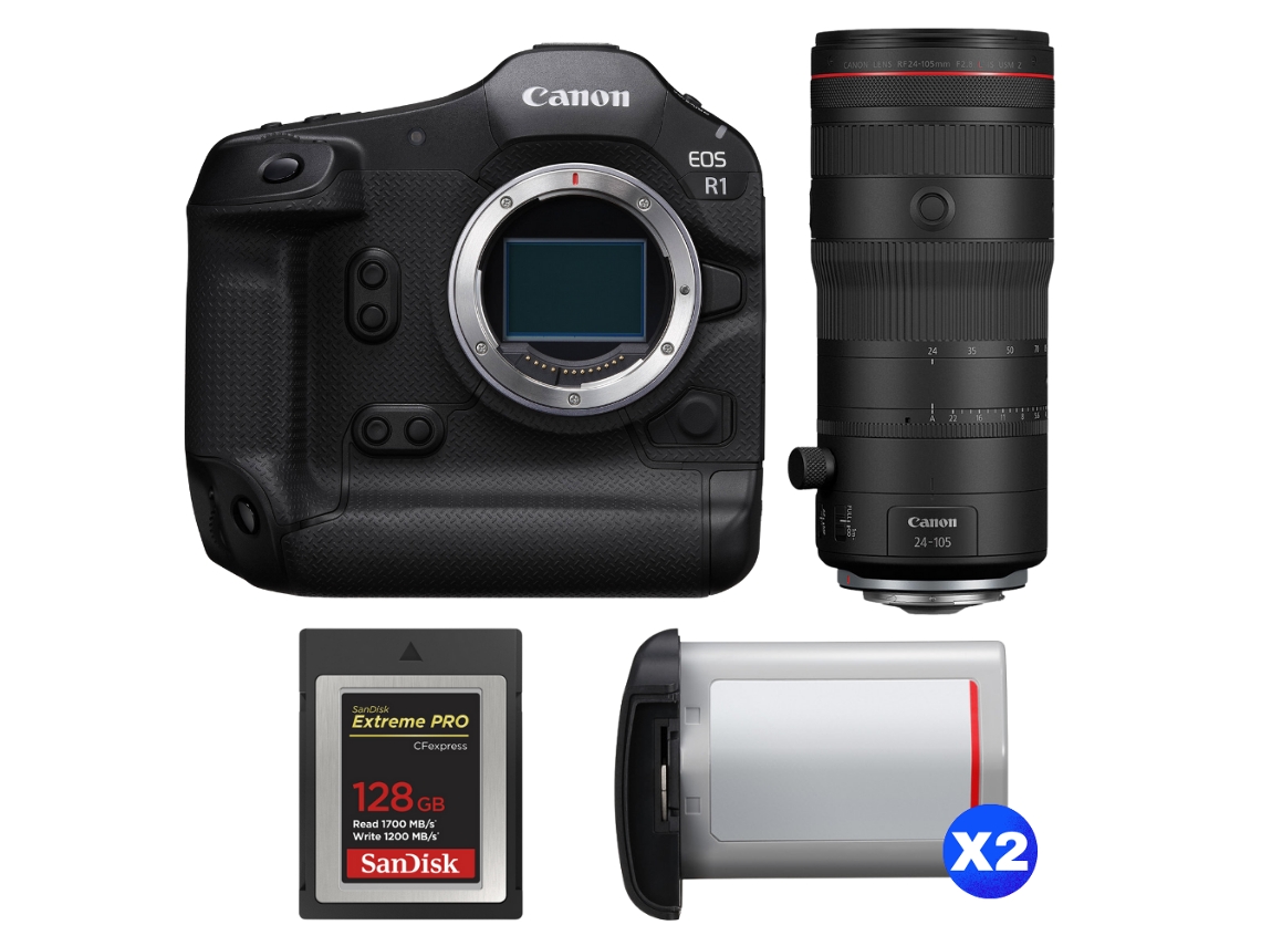Canon Eos R1 + Rf 24-105mm F/2.8 L Is Usm Z + 1 Sandisk 128gb Extreme Pro Cfexpress Type B + 2 Canon Lp-e19 + Ebook Pricedirect