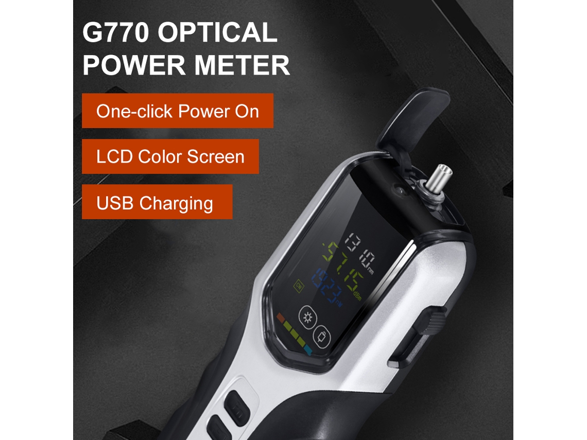 Medidor De Potencia Óptica Portátil -70~+3dbm Recargable Con 7 Longitudes De Onda Digitales Mini