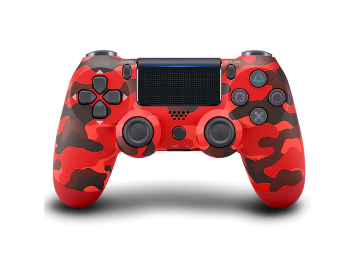 Mando PS4 Bluetooth inalámbrico Doubleshock P4, compatible con PC , Android , consola PS4 -inalambrico- y PS3 -por cable- (Incluido). ¡Toma todo el control! ROJO MILITAR KLACK