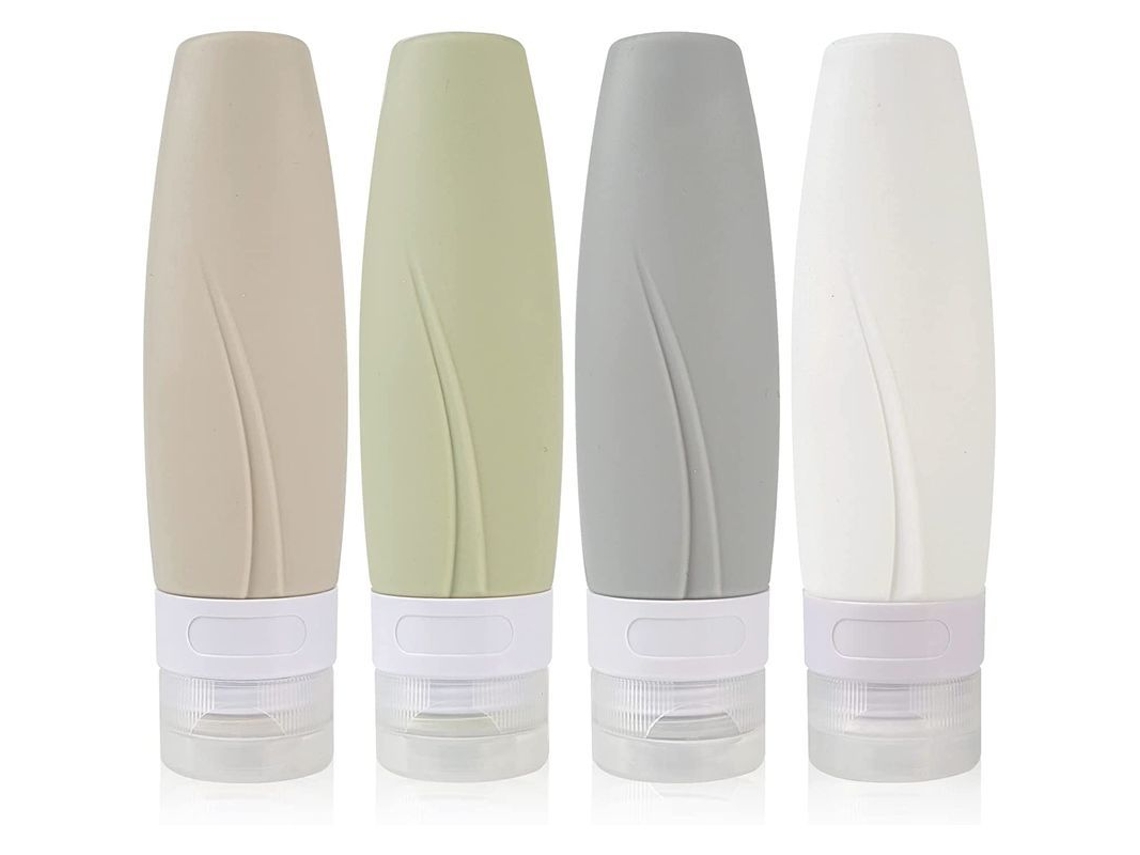 2026altiro-botella De Viaje De Silicona, Portátil Y Reutilizable, Con Capacidad De 90 Ml, Homologada Por La Tsa Y A Prueba De Fugas.