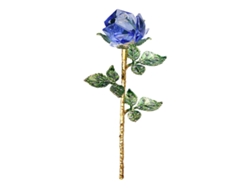 Figura de flor de rosa de cristal con diamante azul, regalo slowmoose