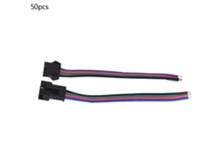 50 Pares De Cables Conectores De Cobre De 4 Pines, Macho Y Hembra, Para Tiras De Luces Led De 10 Cm.
