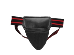 Protector Inguinal Elástico Transpirable De Cuero Sintético Negro Con Calzoncillos Para Boxeo, Kickboxing Y Muay Thai.