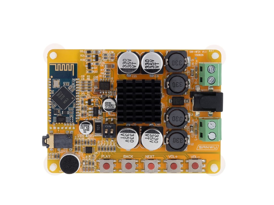 Módulo amplificador estéreo digital Veloriskku Bluetooth 4.0 2x50w con receptor de audio para proyectos de bricolaje.