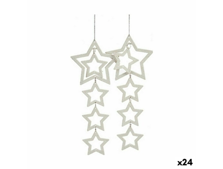 Set Adornos de Navidad Estrellas Blanco 19x0,2x23 cm (24 Unidades)