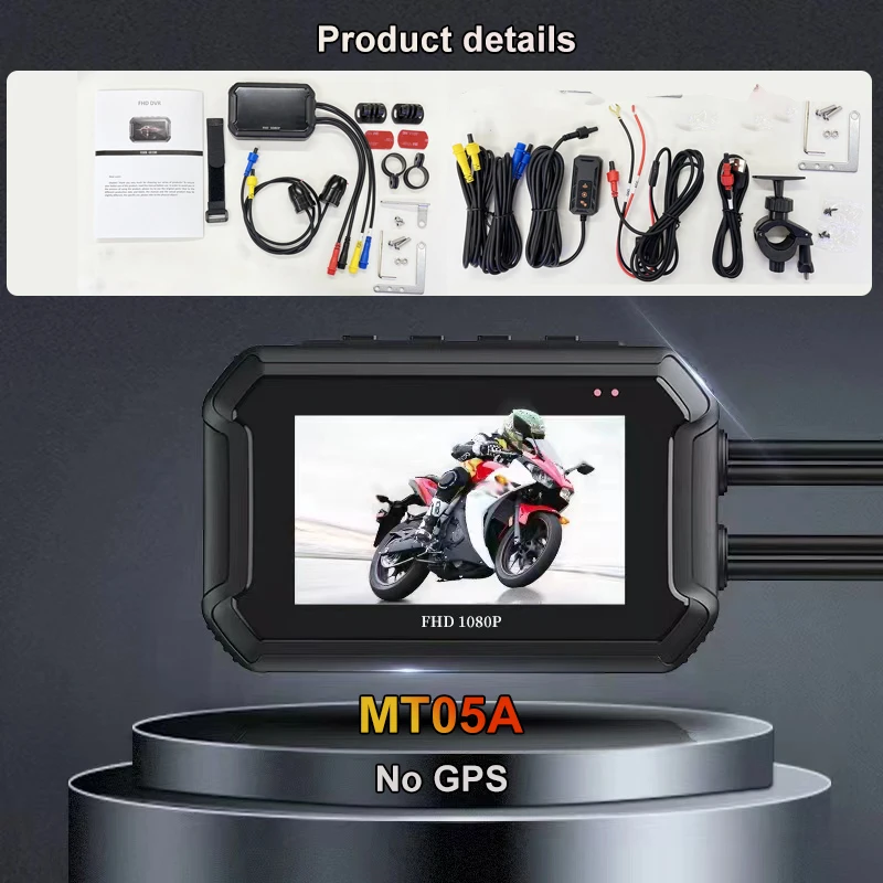 (Versión 2 - Sin GPS 64g) Cámara para motocicleta y automóvil 1080p con doble cámara, Wi-Fi y totalmente impermeable.