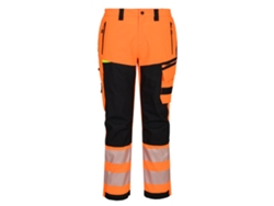 Pantalón De Trabajo Alta Visibilidad Impermeable Dx4 | Lluvia Naranja/negro / 40