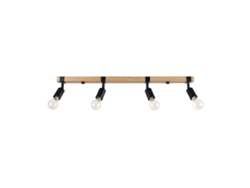 Sollux Sl.1298 Zuca Lámpara De Techo E27 Madera Negra