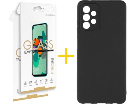 Kit Funda + Protector de Pantalla Samsung A32 5G SKYHE Cristal Templado 4850 Negro